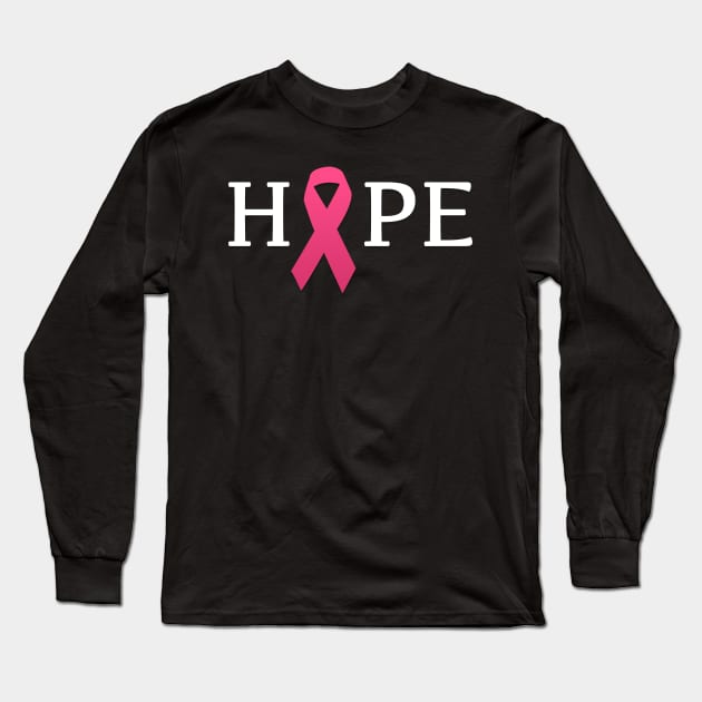 Hope pink ribbon-women Long Sleeve T-Shirt by mangobanana